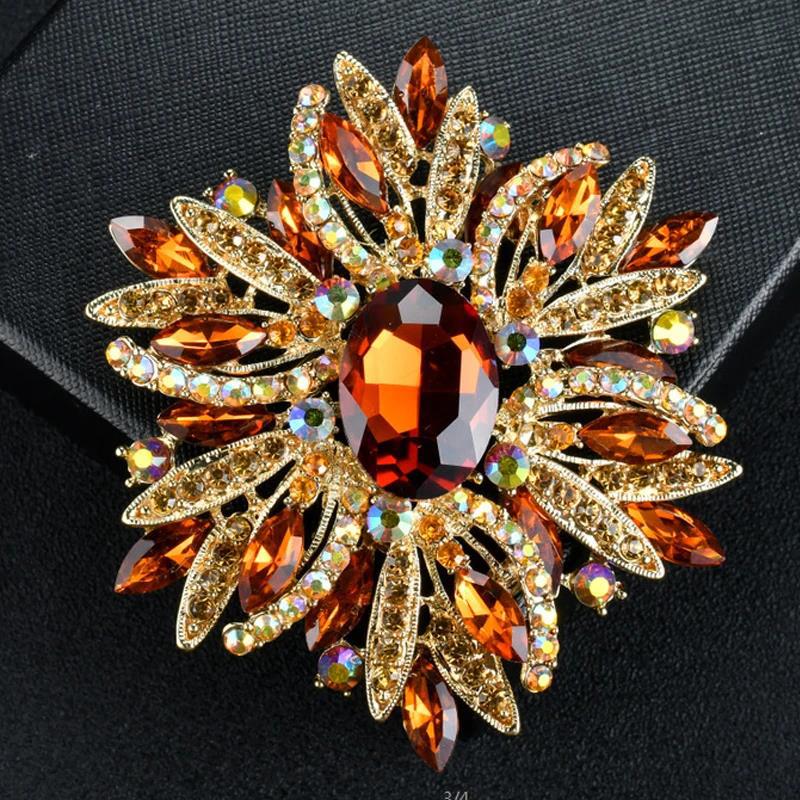 Luxurious And Elegant Colorful Crystal Brooch, Stylish Brooch, Clothing, Suit, Coat, Accessories, - Image 2